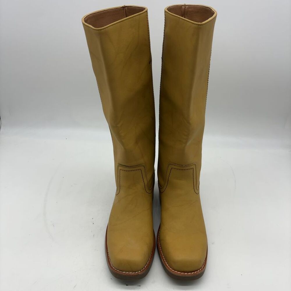 FRYE AND CO. Tan Leather Mid-Calf Heeled Boots